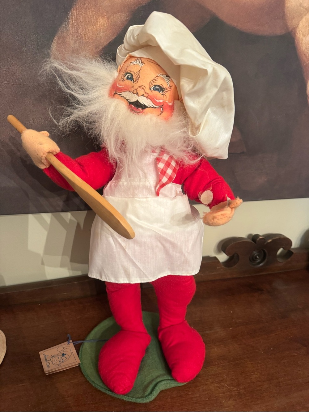Vintage 1991 Annalee Mobilitee Baking Santa Damaged